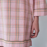 LILY MINI TUNIC, PINK CHECK COTTON
