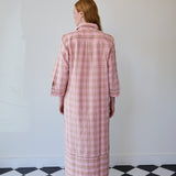 LILY MAXI TUNIC, PINK CHECK COTTON