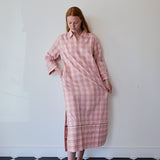 LILY MAXI TUNIC, PINK CHECK COTTON