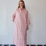 LILY MAXI TUNIC, PINK CHECK COTTON