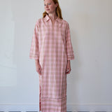 LILY MAXI TUNIC, PINK CHECK COTTON