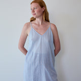 ORCHID SLIP, BLUE COTTON VOILE