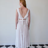 GARDEN WRAP BLOUSE, IVORY CHIKAN EMBROIDERY