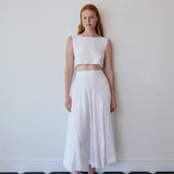 GARDEN WRAP SKIRT, IVORY CHIKAN EMBROIDERY