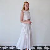 GARDEN WRAP SKIRT, IVORY CHIKAN EMBROIDERY