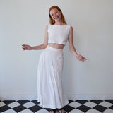GARDEN WRAP SKIRT, IVORY CHIKAN EMBROIDERY