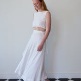 GARDEN WRAP BLOUSE, IVORY CHIKAN EMBROIDERY