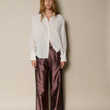 SIVA PANT, CHOCOLATE BROWN RAW SILK