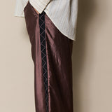 SIVA PANT, CHOCOLATE BROWN RAW SILK