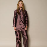 SIVA PANT, CHOCOLATE BROWN RAW SILK