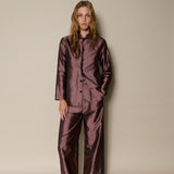 SIVA JACKET, CHOCOLATE BROWN RAW SILK