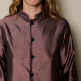 SIVA JACKET, CHOCOLATE BROWN RAW SILK
