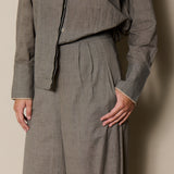 LOTUS PANT, BROWN CHECK HANDLOOM COTTON