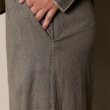 LOTUS PANT, BROWN CHECK HANDLOOM COTTON