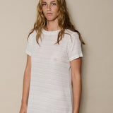 RAYA SWING DRESS, IVORY STRIPE HANDLOOM COTTON
