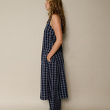 TULIPA VEST, BLACK  // GREY CHECK COTTON