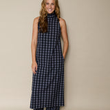 TULIPA HALTER VEST, BLACK  // GREY CHECK COTTON