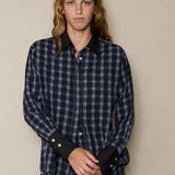 TULIPA SHIRT, BLACK // GREY CHECKERED COTTON