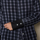 TULIPA SHIRT, BLACK // GREY CHECKERED COTTON