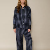 TULIPA PANT, BLACK  // GREY CHECK COTTON