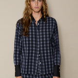 TULIPA SHIRT, BLACK // GREY CHECKERED COTTON