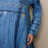 NOAL DRESS, SKY BLUE JAMDANI SILK