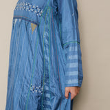 NOAL DRESS, SKY BLUE JAMDANI SILK