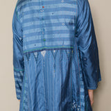 NOAL DRESS, SKY BLUE JAMDANI SILK