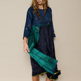THISTLE DRESS, NAVY // GREEN SILK