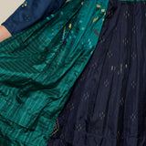 THISTLE DRESS, NAVY // GREEN SILK