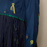 THISTLE DRESS, NAVY // GREEN SILK