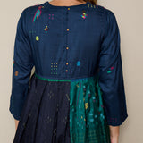 THISTLE DRESS, NAVY // GREEN SILK