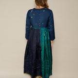 THISTLE DRESS, NAVY // GREEN SILK