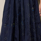 RINA DRESS, NAVY SILK JAMDANI