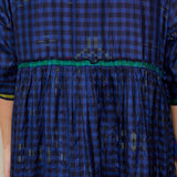 AVA DRESS, INDIGO // BLACK CHECKERED SILK