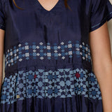 TARA DRESS, INDIGO JAMDANI SILK
