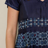 TARA DRESS, INDIGO JAMDANI SILK