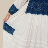 SNEHA DRESS, INDIGO // IVORY COTTON