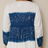 SNEHA DRESS, INDIGO // IVORY COTTON