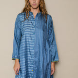 DELPHI DRESS, SKY BLUE SILK