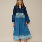 PERIDOT DRESS, INDIGO COTTON