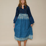 PERIDOT DRESS, INDIGO COTTON
