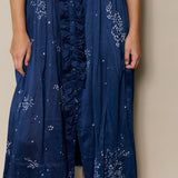 LAPIS DRESS, INDIGO COTTON SILK SLEEVELESS
