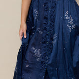 LAPIS DRESS, INDIGO COTTON SILK SLEEVELESS