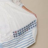 NILE DRESS, IVORY // BLUE COTTON