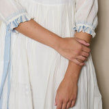 NILE DRESS, IVORY // BLUE COTTON