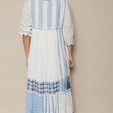 NILE DRESS, IVORY // BLUE COTTON