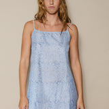 SEA SLIP DRESS, SKY BLUE SILK