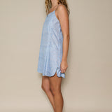 SEA SLIP DRESS, SKY BLUE SILK