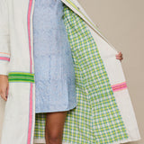 JODHPUR COAT, IVORY COTTON HANDLOOM